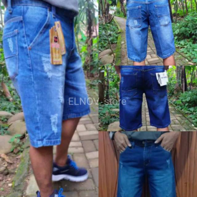 COD CELANA JEANS PENDEK PRIA MOTIF SOBEK ROBEK RIPPED TERBARU DAN TERLARISs