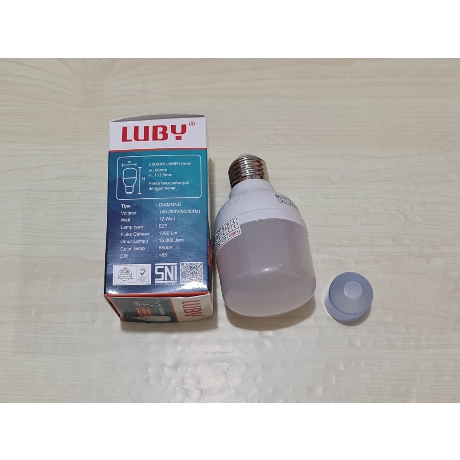 Lampu Bohlam LED 12 Watt Luby Diamond New Generation Samsung Inside Putih Original