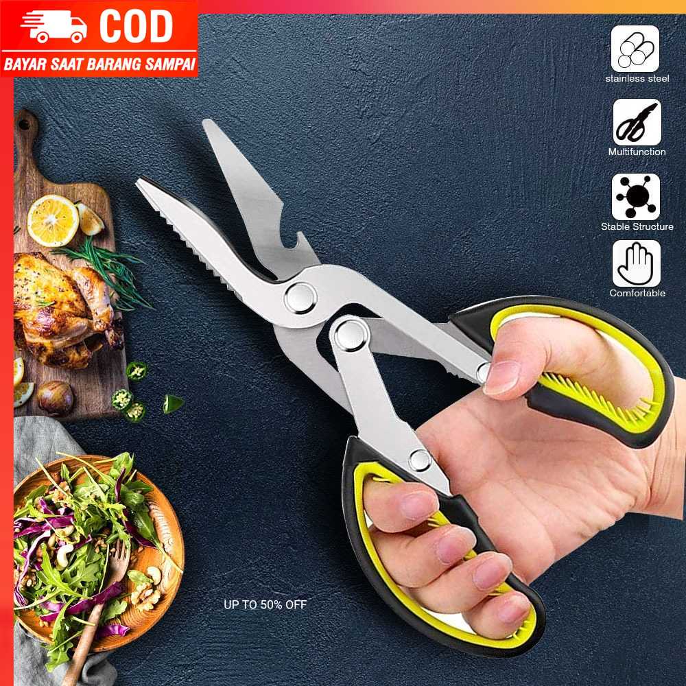 (100% BARANG ORI) Gunting Daging Dapur Multifungsi Kitchen Meat Scissors - MY001