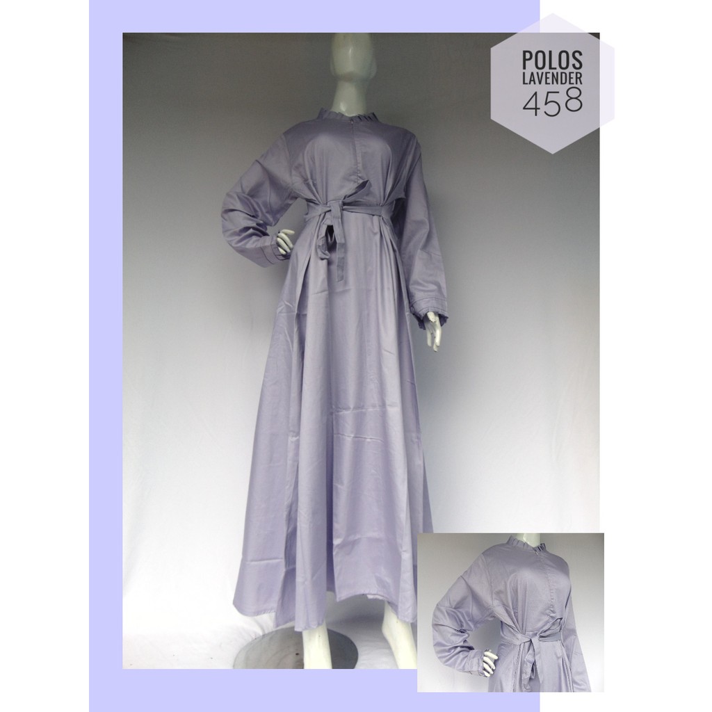 Gamis Katun Jepang Ori (Polos Lavender 458) Bersaku