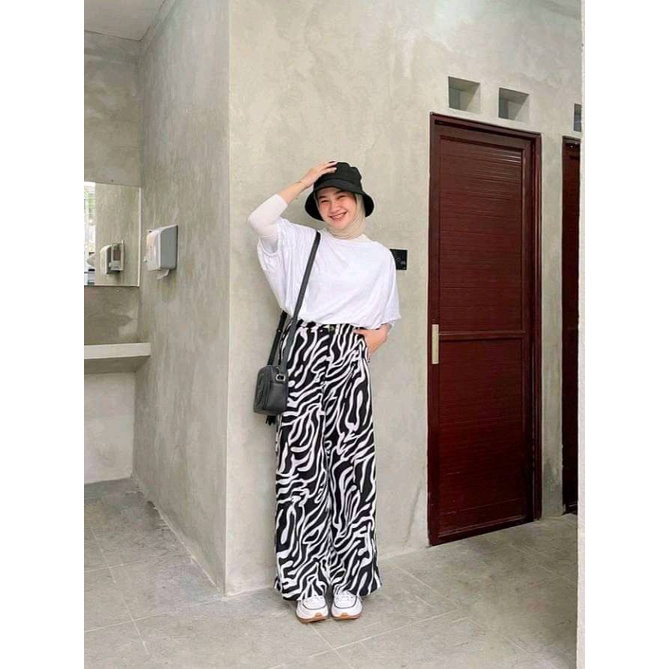 PROMO JUMBO!! Celana Panjang Kulot Zebra Rayon Fit70kg XL, REAL PICTURE