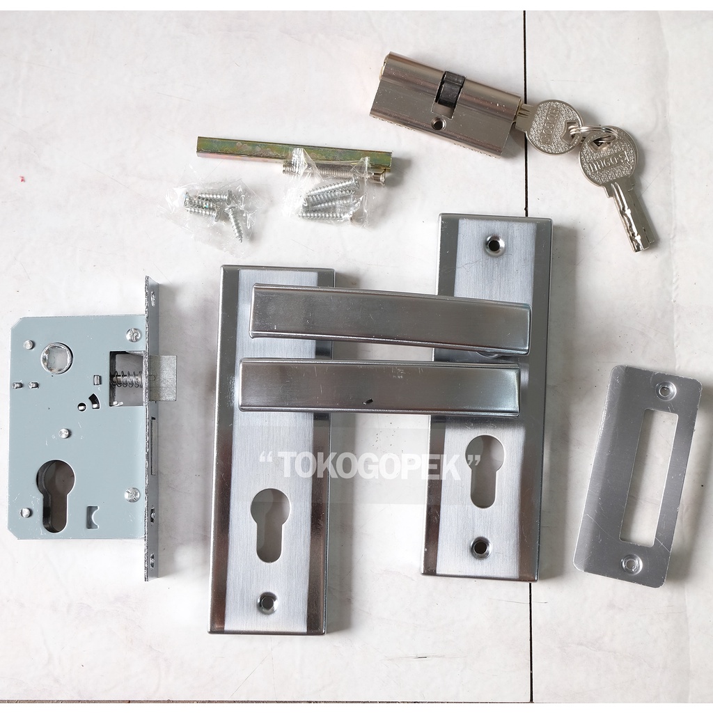 KUNCI PINTU RUMAH SET KECIL - HANDLE PINTU RUMAH - GAGANG PINTU RUMAH