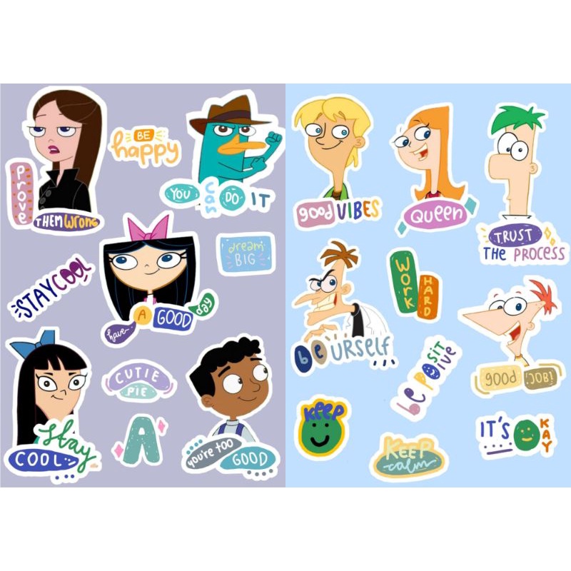 

[20 pcs] STIKER KARTUN PHINEAS AND FERB LUCU GLOSSY UNTUK HP, LAPTOP, JURNAL, DLL