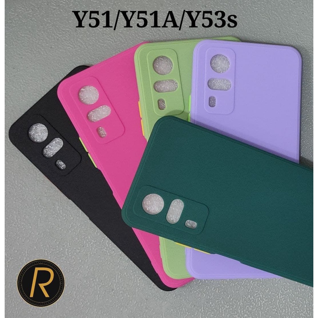 Premium Case Vivo Y53S Y51 2020 Y51A Y20 Y20S Y12S Casing Hitam Softcase Black Case Dove Matte Polos