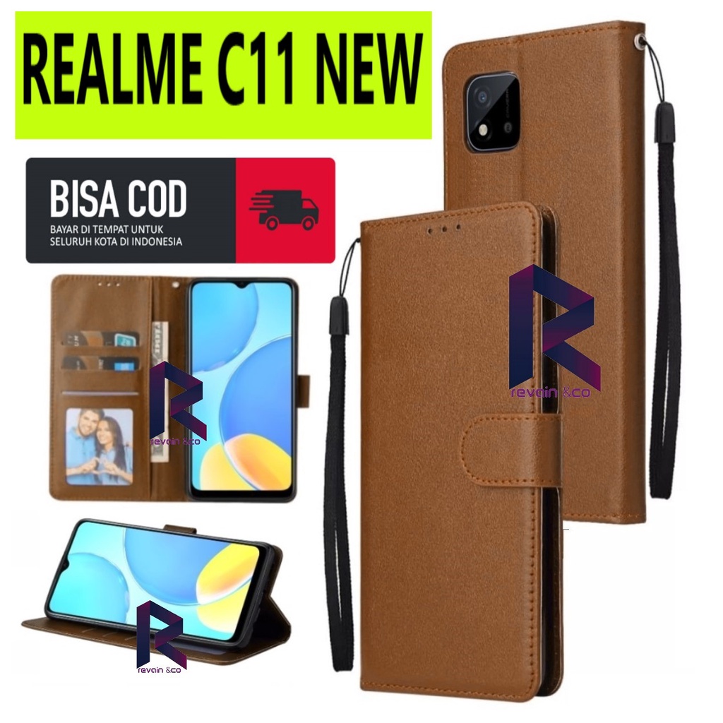 NEW REALME C11 2021 CASING DOMPET FLIP WALLET LEATHER KULIT PREMIUM SARUNG BUKA TUTUP FLIP CASE REALME C11 2021