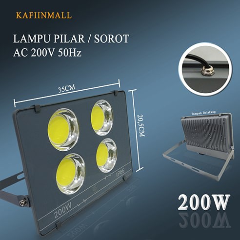 LAMPU LED SOROT COB PUTIH 100W 220V IP67