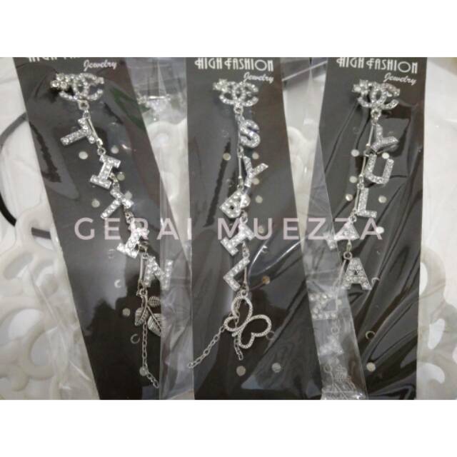 Bros Dagu Juntai Nama / Bros Nama / Bros Dagu Nama / Bros Nama Silver / Bros Juntai