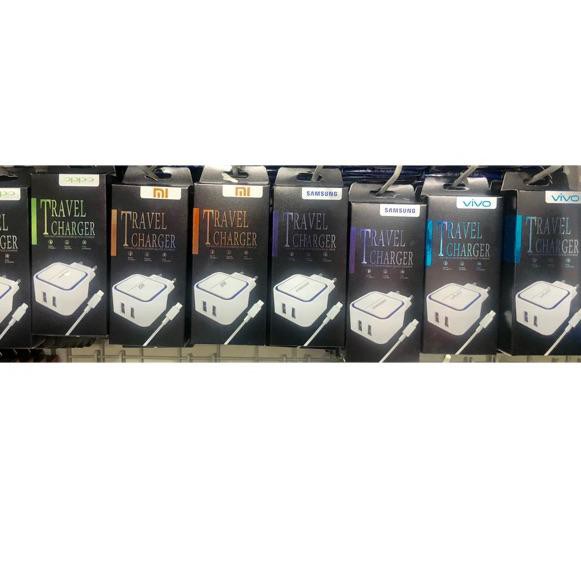 Charger LED 2output 3.5A Samsung , Oppo , Xiaomi , Asus , Vivo High Quality With Kabel Micro