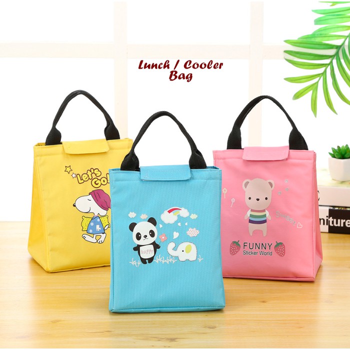 ?galih? Woof Pack By The X Woof Pouch Pria/Wanita Polyeste Q9I9 Lunch / Cooler Bag CARTOON (Tas bek