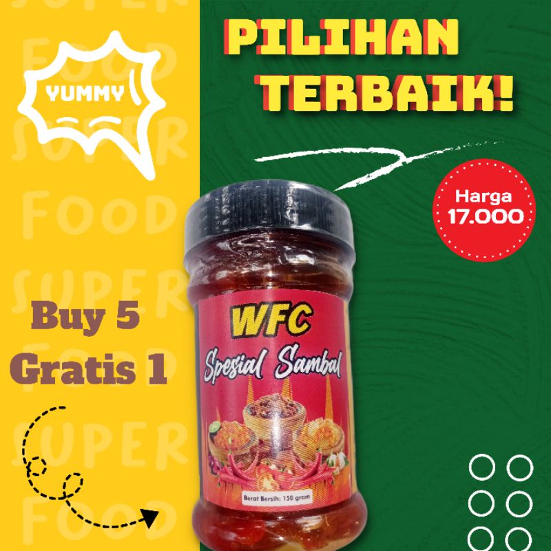 

sambal geprek original pedas WFC spesial sambal berat 150 gram