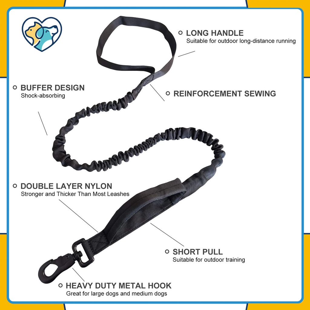 Tali anjing Dog leash Tali kuat 20inches Tuntun harness hewan Fleksibel Retractable