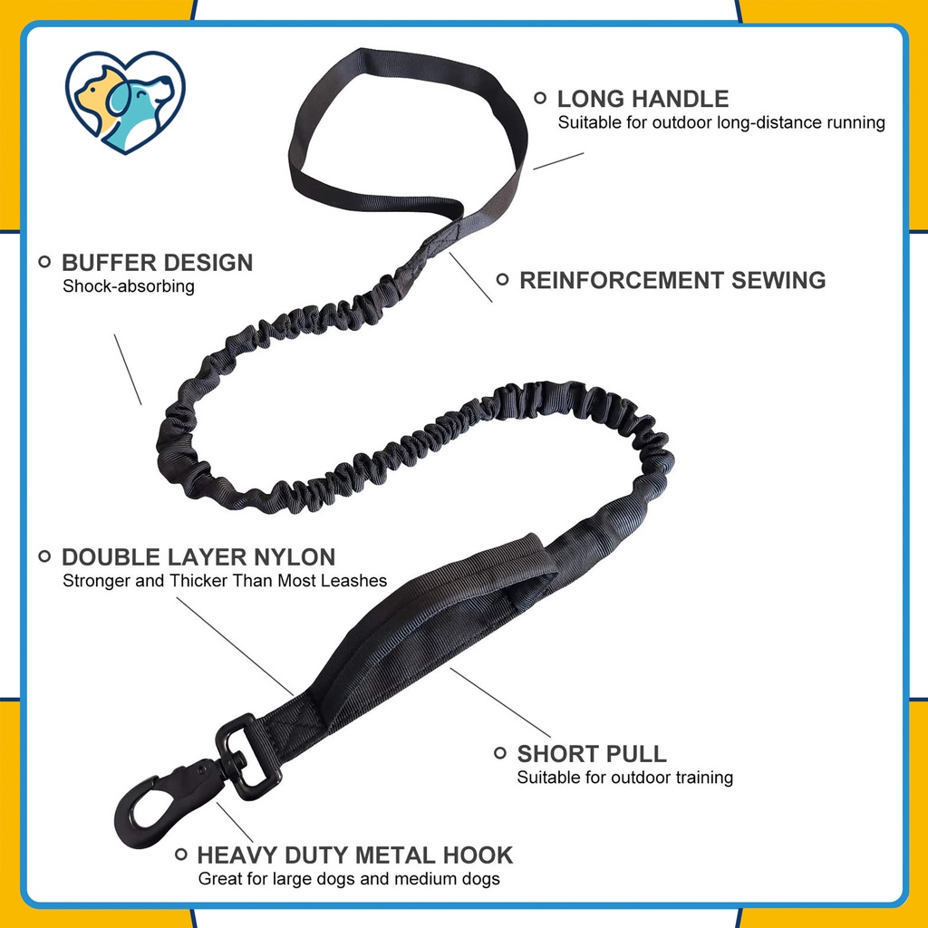 Tali anjing Dog leash Tali kuat 20inches Tuntun harness hewan Fleksibel Retractable