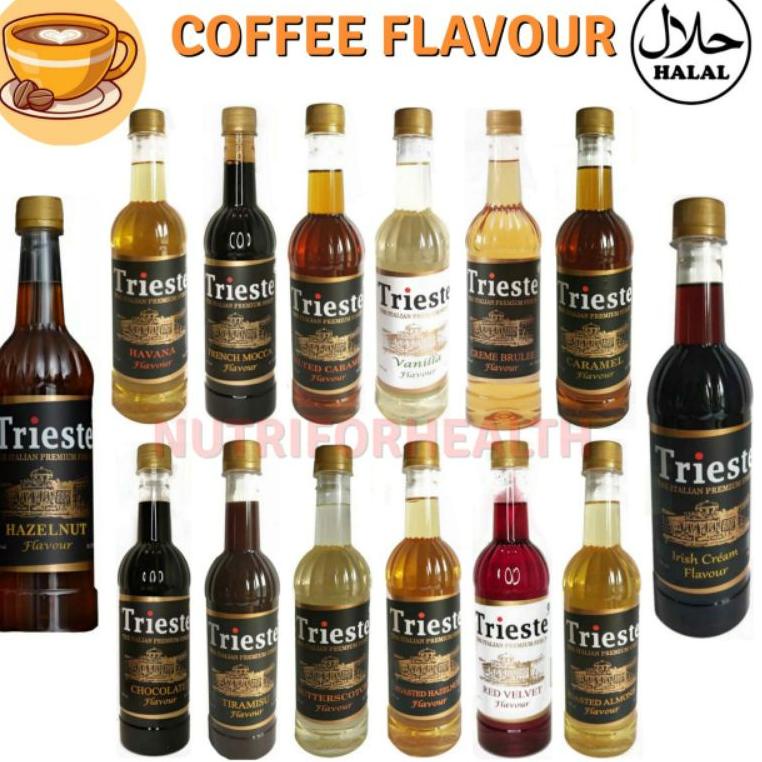 

(650ml) Trieste Syrup HALAL Caramel Creme Brulee Hazelnut Almond Red Velvet Butterscoth Mocca Coklat SnR //Obral@murah