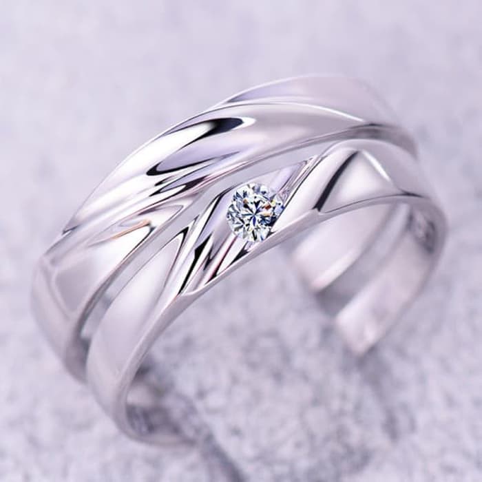 Cincin Kawin Couple, Perak, Palladium, Tunangan, Nikah, Pasangan CINCIN NIKAH COUPLE PERAK MURNI