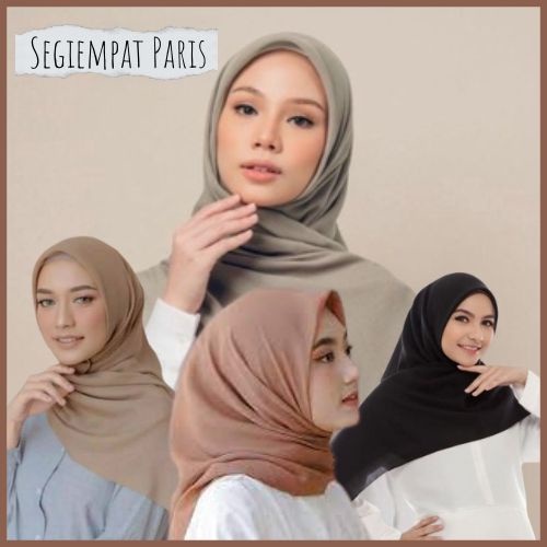 Hijab Paris segi empat ori/ Hijab Paris premium/ Hijab Paris Polos/ Termurah Nyaman Import