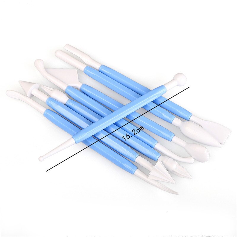 8pcs/Set Fondant Cake Decorating Pen Mixed Shape Modeling Plunger Cutters Fondant Cookie Sculpture Baking Tool