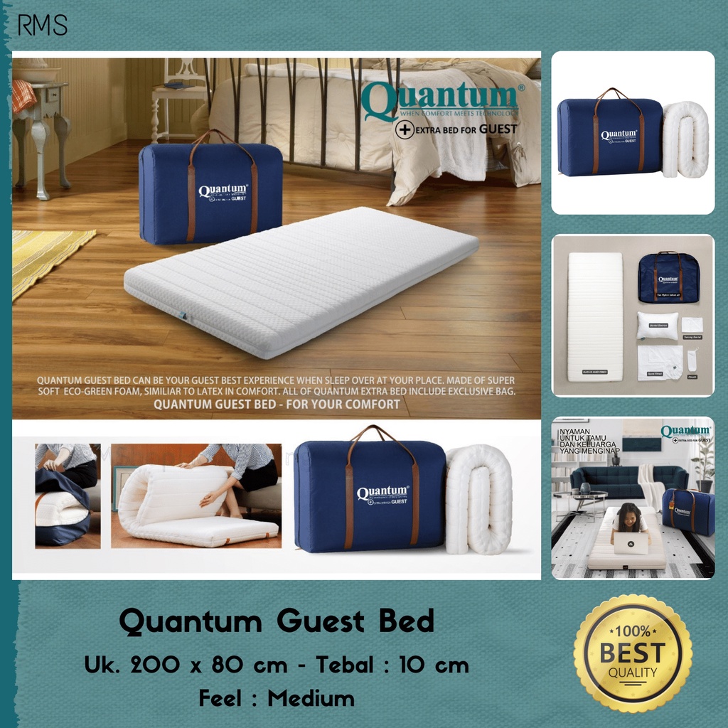 Quantum Guest Bed Uk. 80 x 200 x 10 cm / Kasur Lipat / Travel Bed / Kasur Lesehan / Kasur Lantai