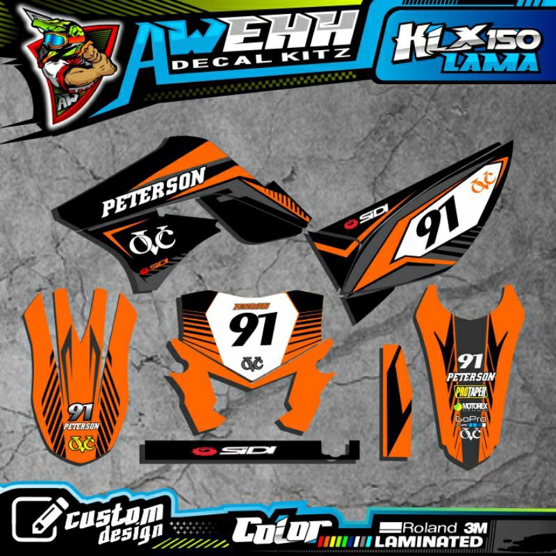 DECAL KLX LAMA KLX 150 S DTRACKER LAMA OREN KEREN FULLBODY