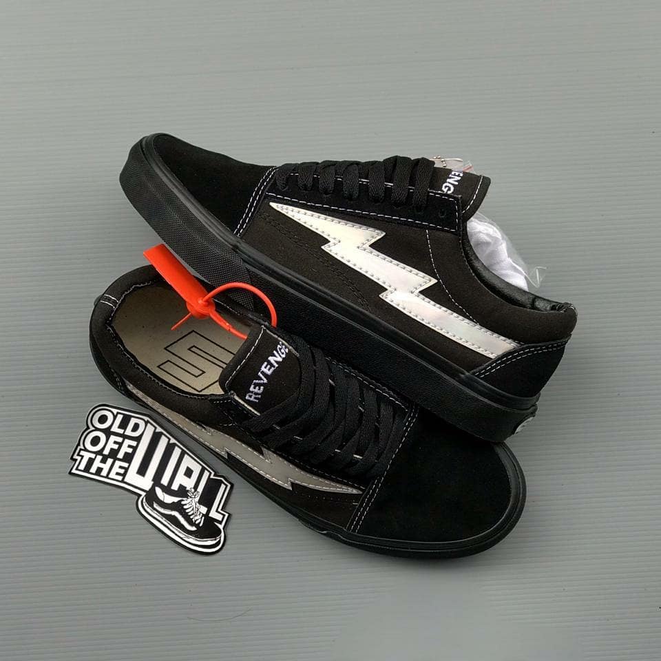 SEPATU VANS PETIR REVENGE X STORM BLACK WHITE & FULL BLACK CASUAL