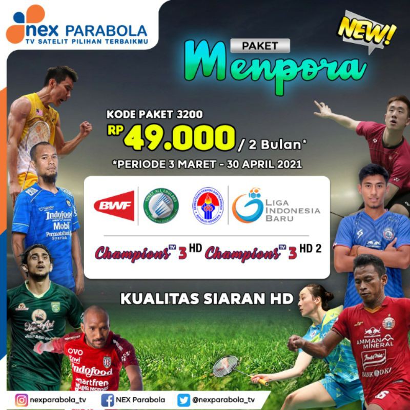Paket Piala Menpora Nex parabola