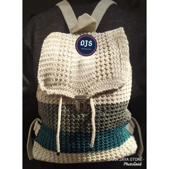 RANDOM TAS RANSEL RAJUT SALUR BESAR