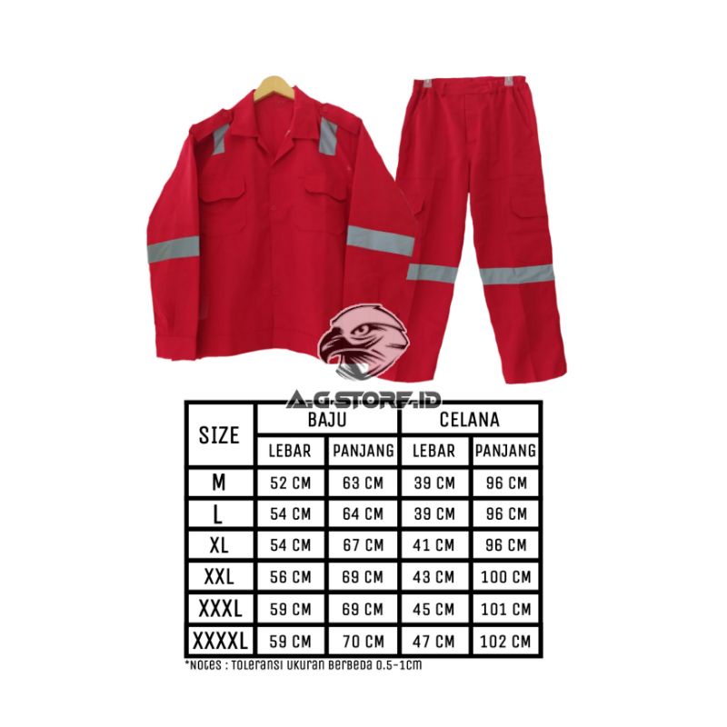 Wearpack CoverAll Safety Setelan/Baju dan celana kerja/Wearpack Kerja + Bordir K3 + BENDERA