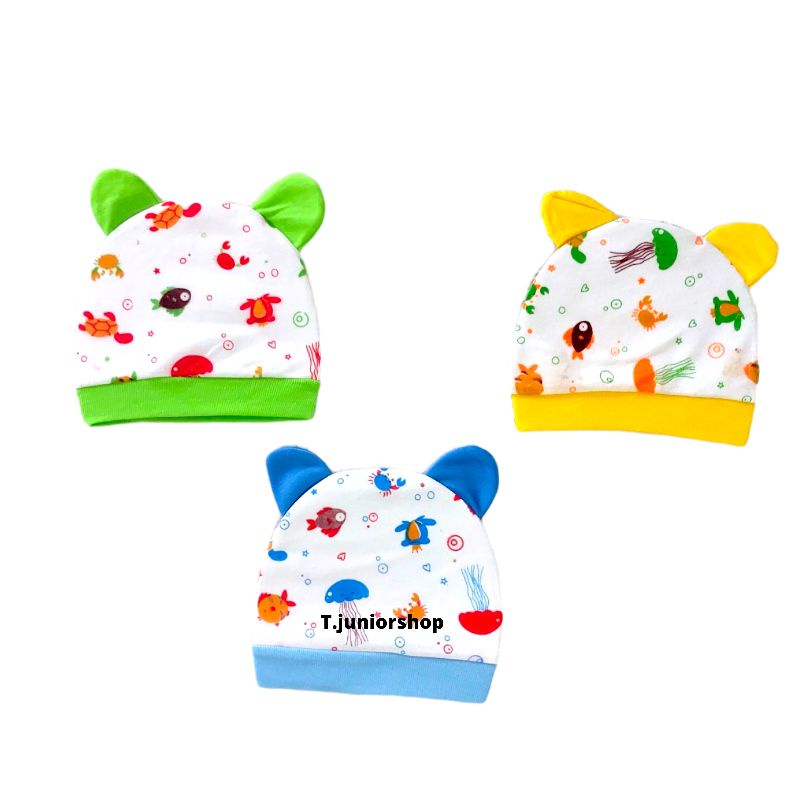 Topi Bayi Newborn/Topi Bayi kucing/topi bayi motif telinga