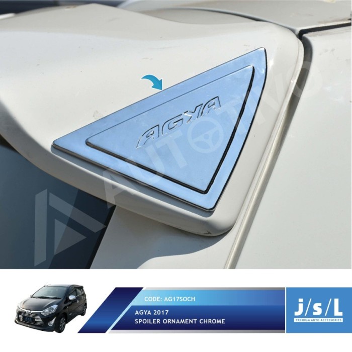 New Agya 2017 Spoiler Ornament Chrome - Aksesoris Toyota Agya