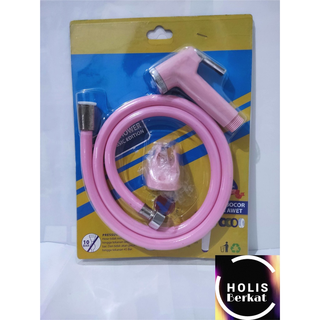 Jet Shower Set Kepala Washer Toilet Bidet Cebok PVC Pink