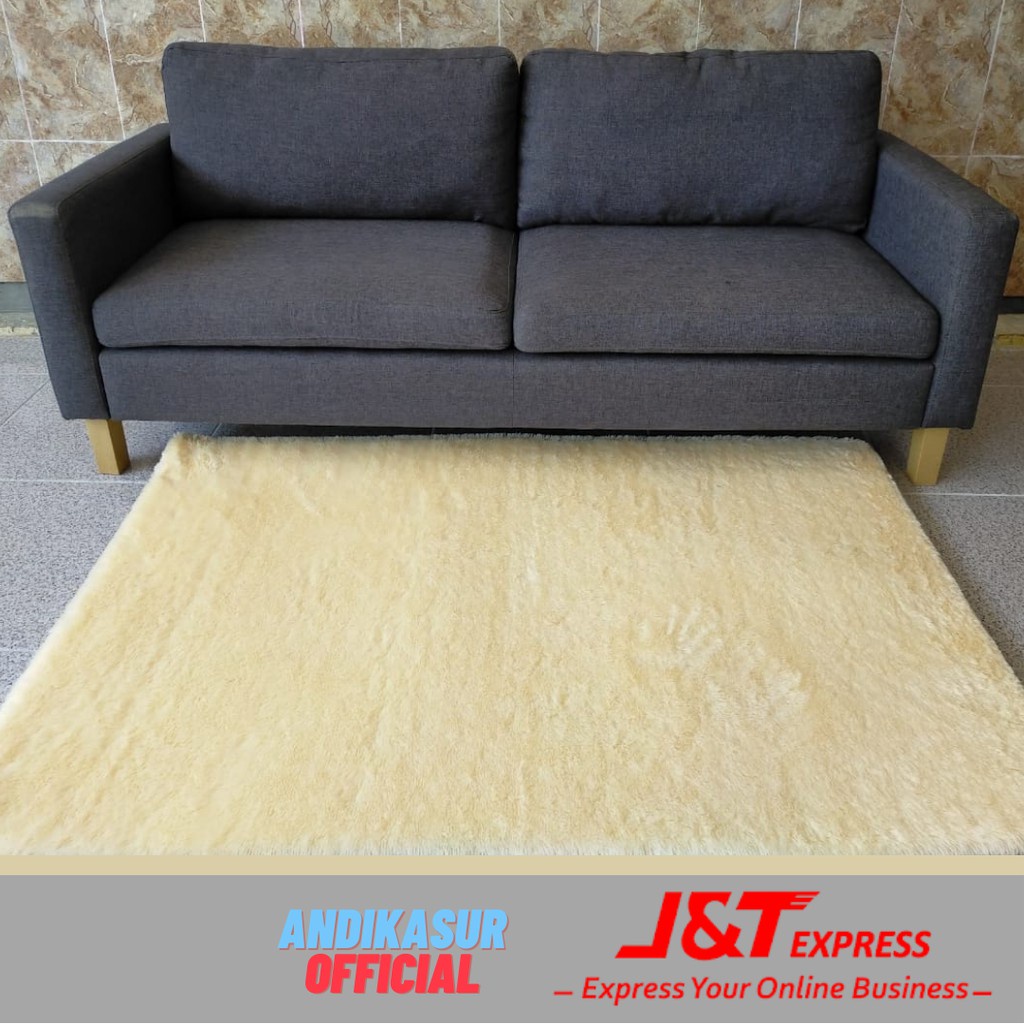 Surpet Karpet Lantai Bulu Rasfus Karpet Minimalis UK 100 x 150 x 2 5 cm Isi Busa Yellow