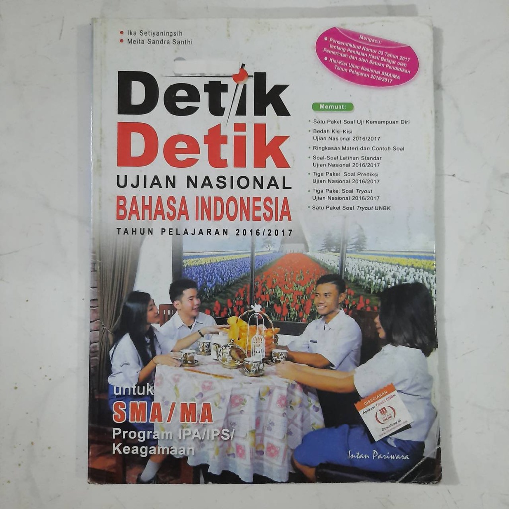 Buku Detik Detik Ujian Nasional Bahasa Indonesia , Inggris , Kimia , Sejarah SMA/MA 2016 2018-BINDO 2016/17