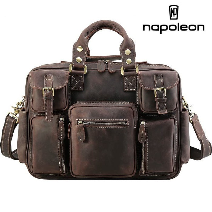 Tas Selempang Kulit Asli Crazy Horse Leather- ALPEN COFFEE By Napoleon