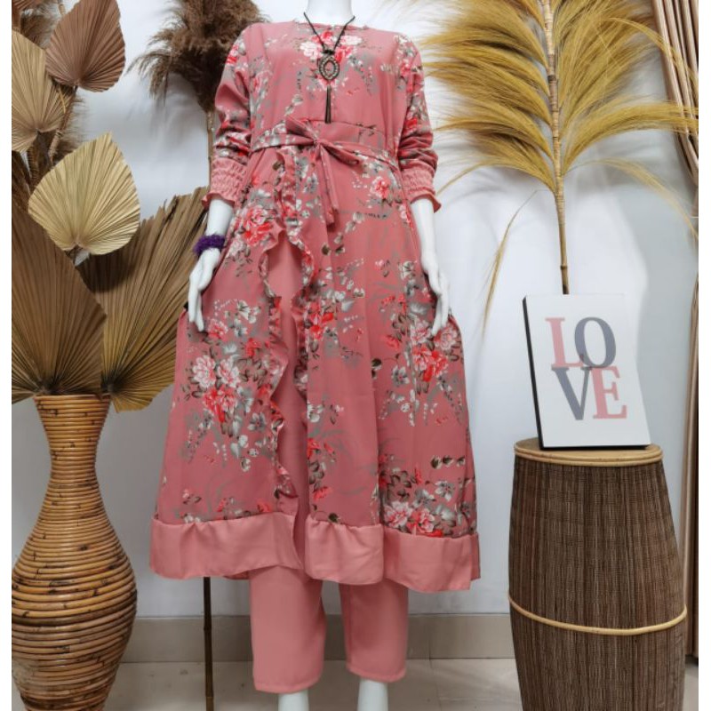 GAMIS LONG SET TUNIK MATT MONALISA