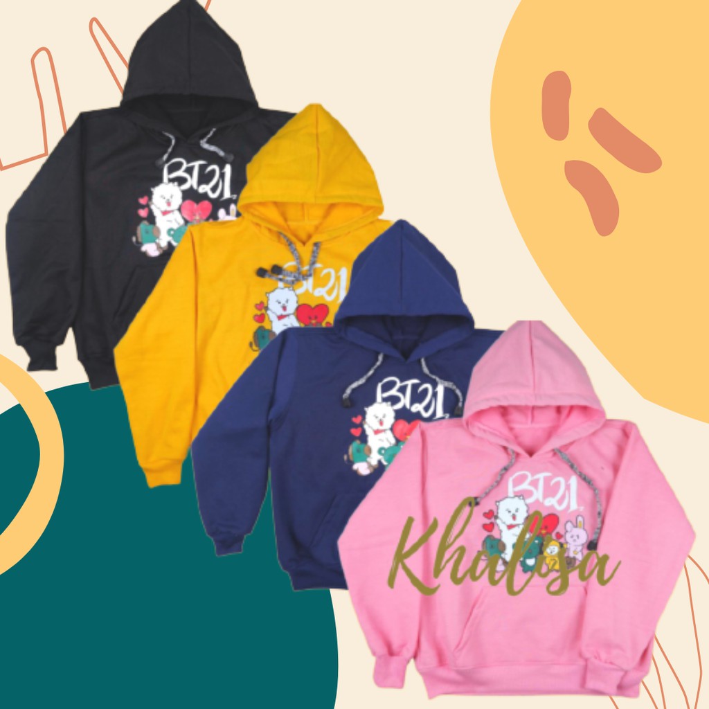 Sweater Anak Laki Laki Dan Anak Perempuan BT21 Outerwear Hoodie Anak Berkualitas