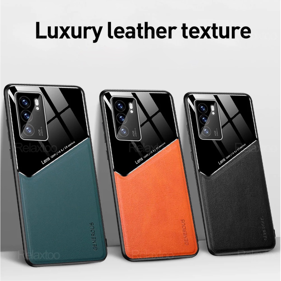 GLASS LEATHER CASE FOR OPPO RENO6 4G RENO 6 SOFT CASE CASING COVER