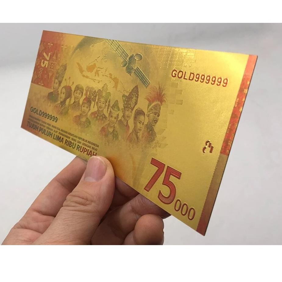 Her UANG GOLD FOIL INDONESIA LANGKA 75 RIBU CETAKAN BARU + SERTIFIKAT Lagi ready