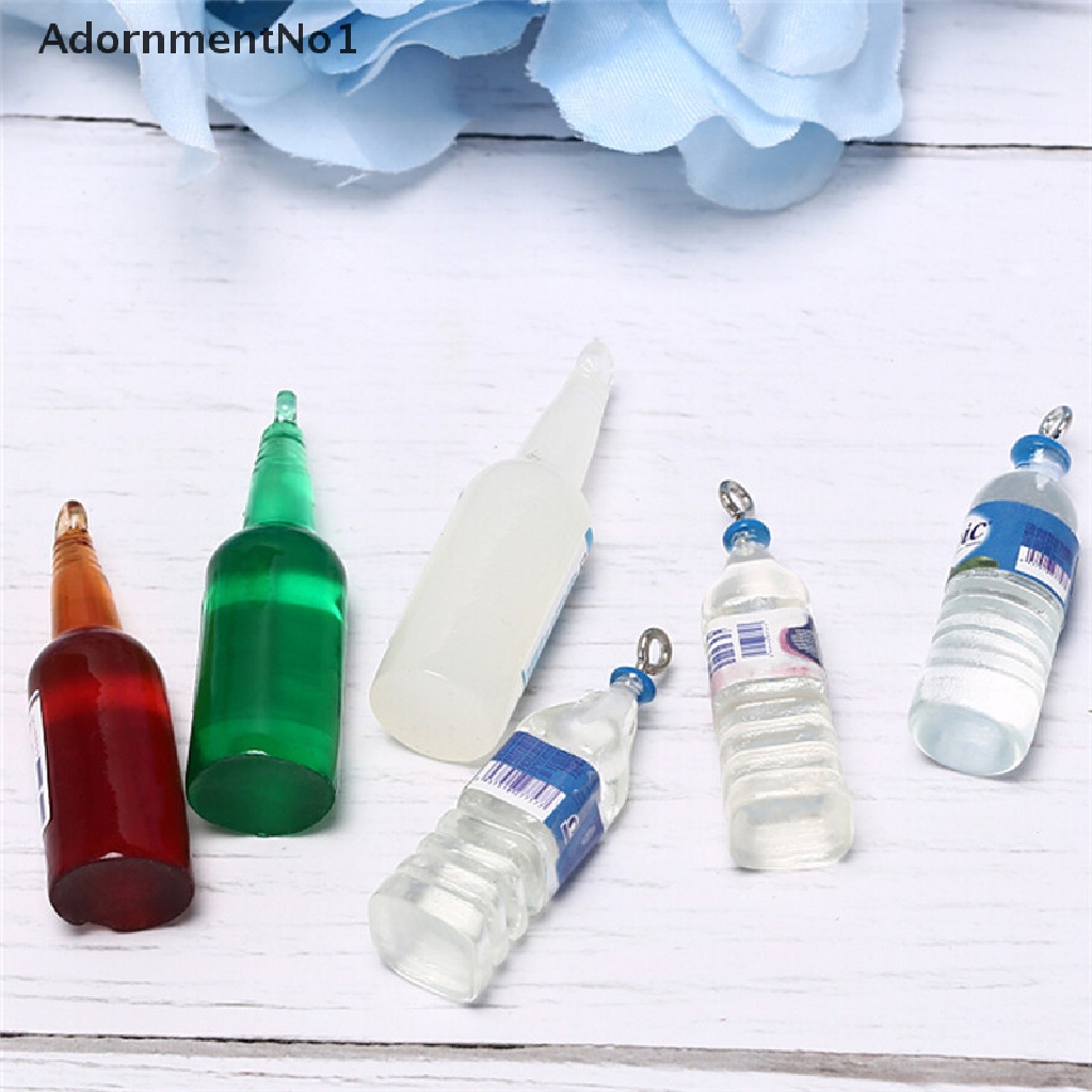 (AdornmentNo1) 10pcs / Set Gantungan Kunci Bentuk Botol Bir Mineral Untuk Perhiasan DIY