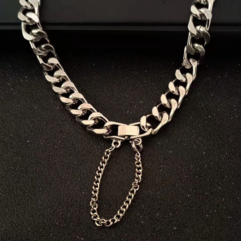 Kalung Rantai Tebal Bahan Metal Gaya Hip Hop Barat Untuk Unisex