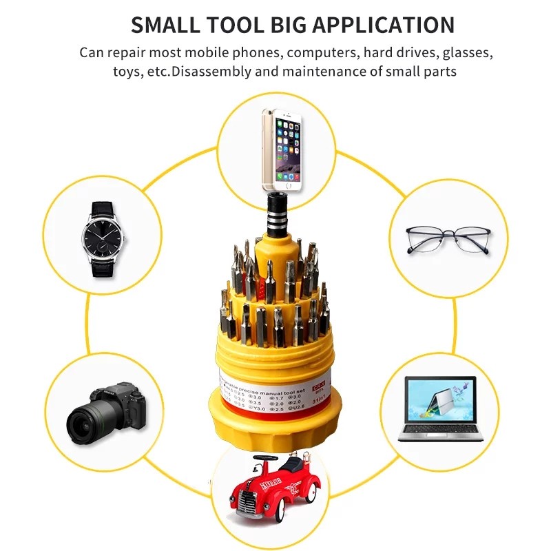 Obeng Magnet Set 31 in 1 Kemasan Model Telur Serbaguna Multifungsi Magnetic Screwdriver 31in1 bisa untuk HP Jam Kacamata