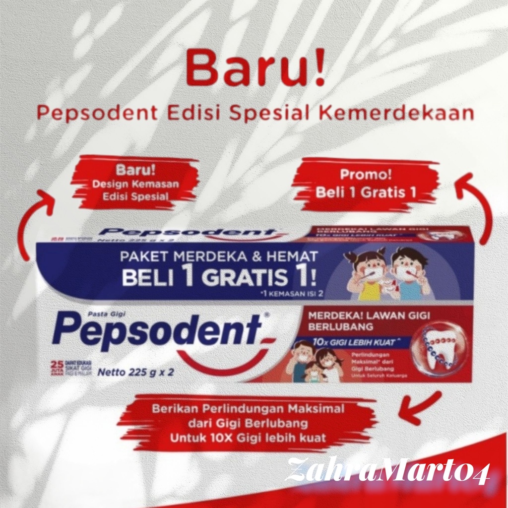 Pepsodent pencegah Gigi berlubang 2x190g / 2x225g Buy 1 get 1