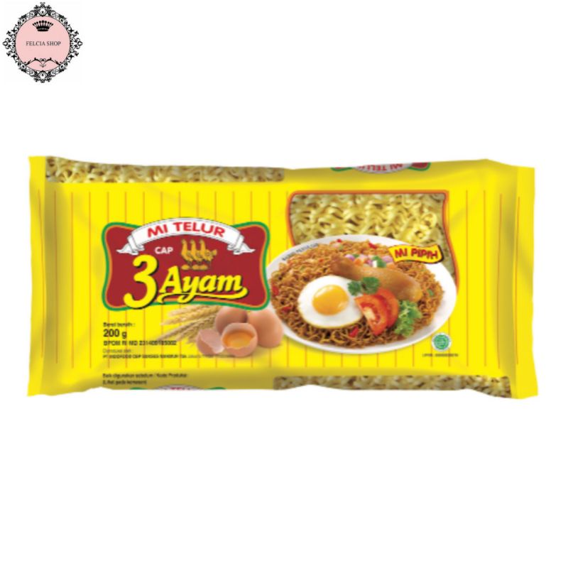 Mie Telur Cap 3 Ayam 200gr