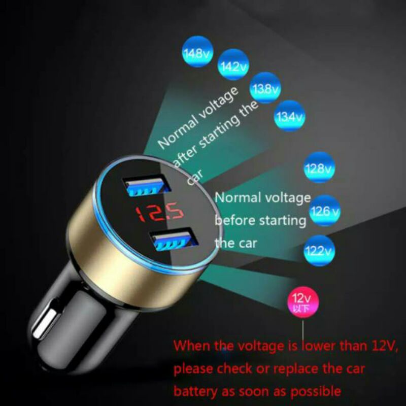 digital car charger led casan mobil led usb