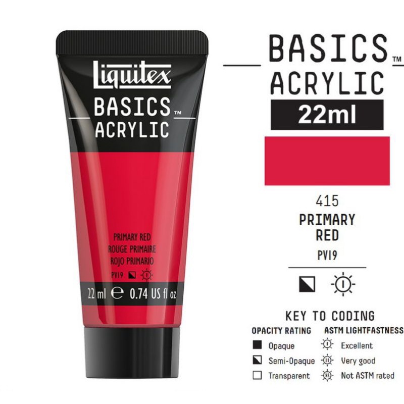 

LIQUITEX BASICS ACRYLIC 22 ML PRIMARY RED