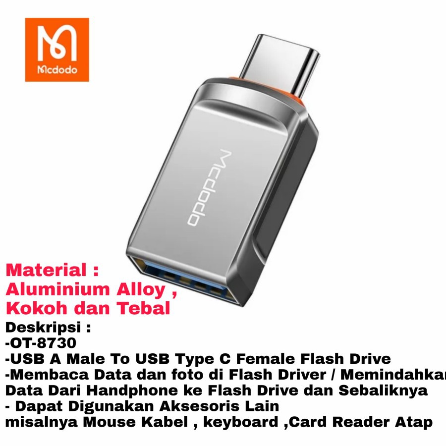 Mcdodo OTG Adapter USB A to USB TYPE C 3.0 Data/Acc Transmission