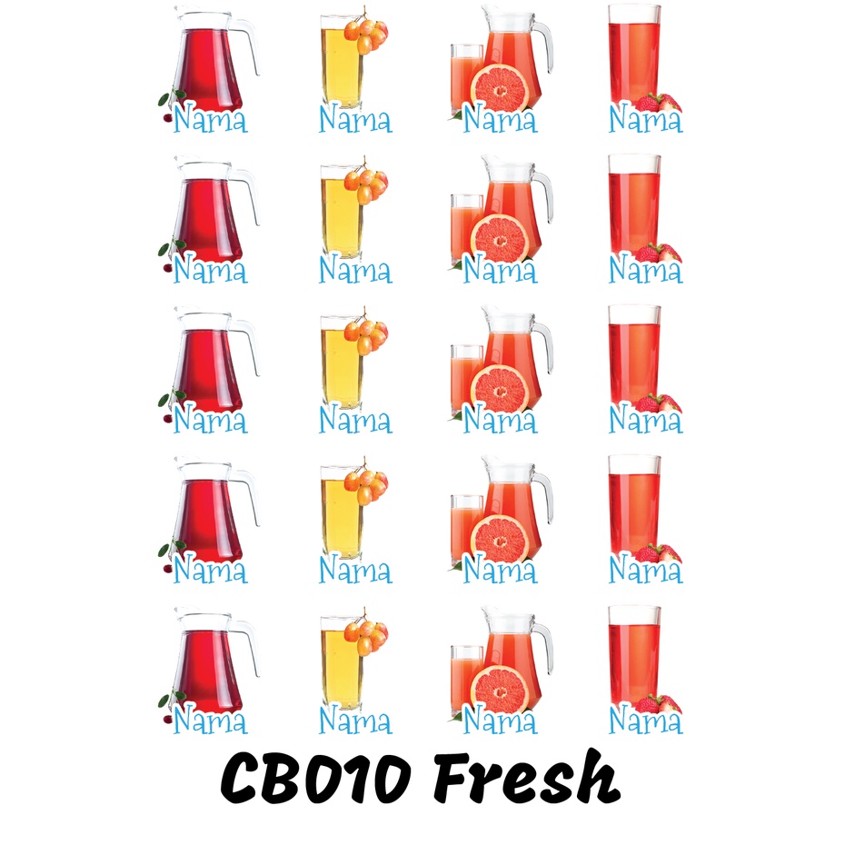 

Sticker Nama Cutting Label Waterproof Tahan Air Juice Fresh (CB010)