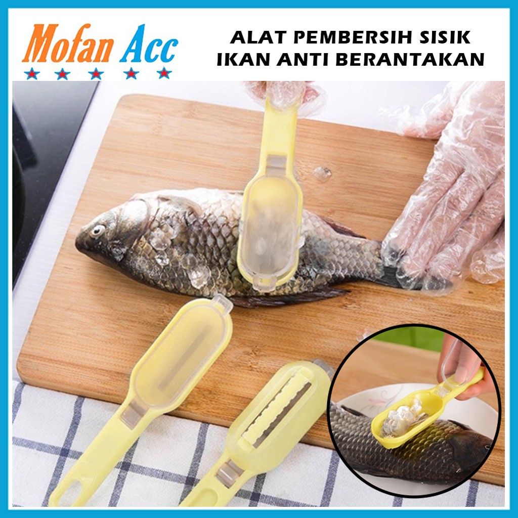 Alat Pembersih Sisik Ikan Kerok Peeler Pengupas Praktis Fish Scale Skin Scrapper Anti Berantakan-0