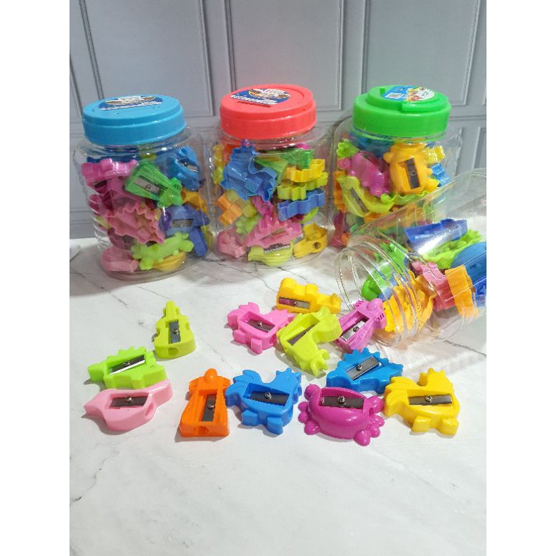 Serutan toples (1 toples isi 24pc)/rautan toples/penyerut/sharpener-Toples biasa