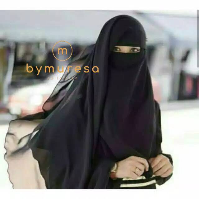 Bymuresa Niqob yaman 2 layer Promo khusus/Burqa' Masturoh 3 layer /Cadar Purdah Sifon