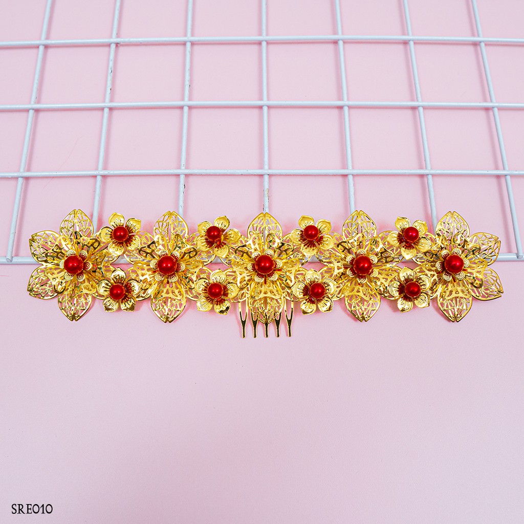 LENKA AKSESORIS SANGGUL WEDDING SIRKAM RAMBUT GOLD WANITA SRE010