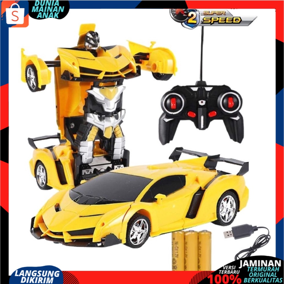 RC TRANSFORMER MOBIL REMOT KONTROL JADI ROBOT REMOTE CONTROL LAST KNIGHT BATERAI CAS TERBARU